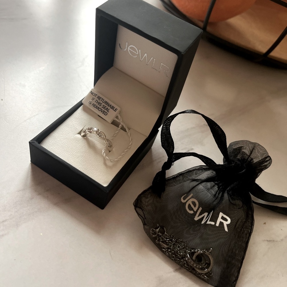 Double Infinity Gemstone Promise Ring with Accents. & double ring necklace.
